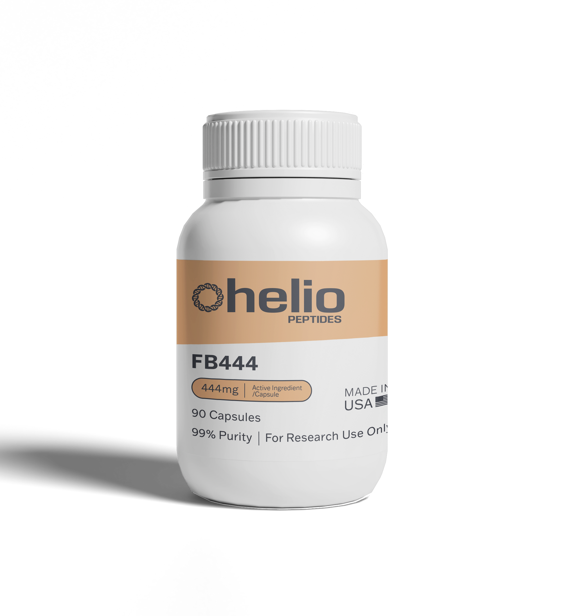 Helio Peptides FB444 fenbendazole 444 mg research reference bottle, 90 capsules