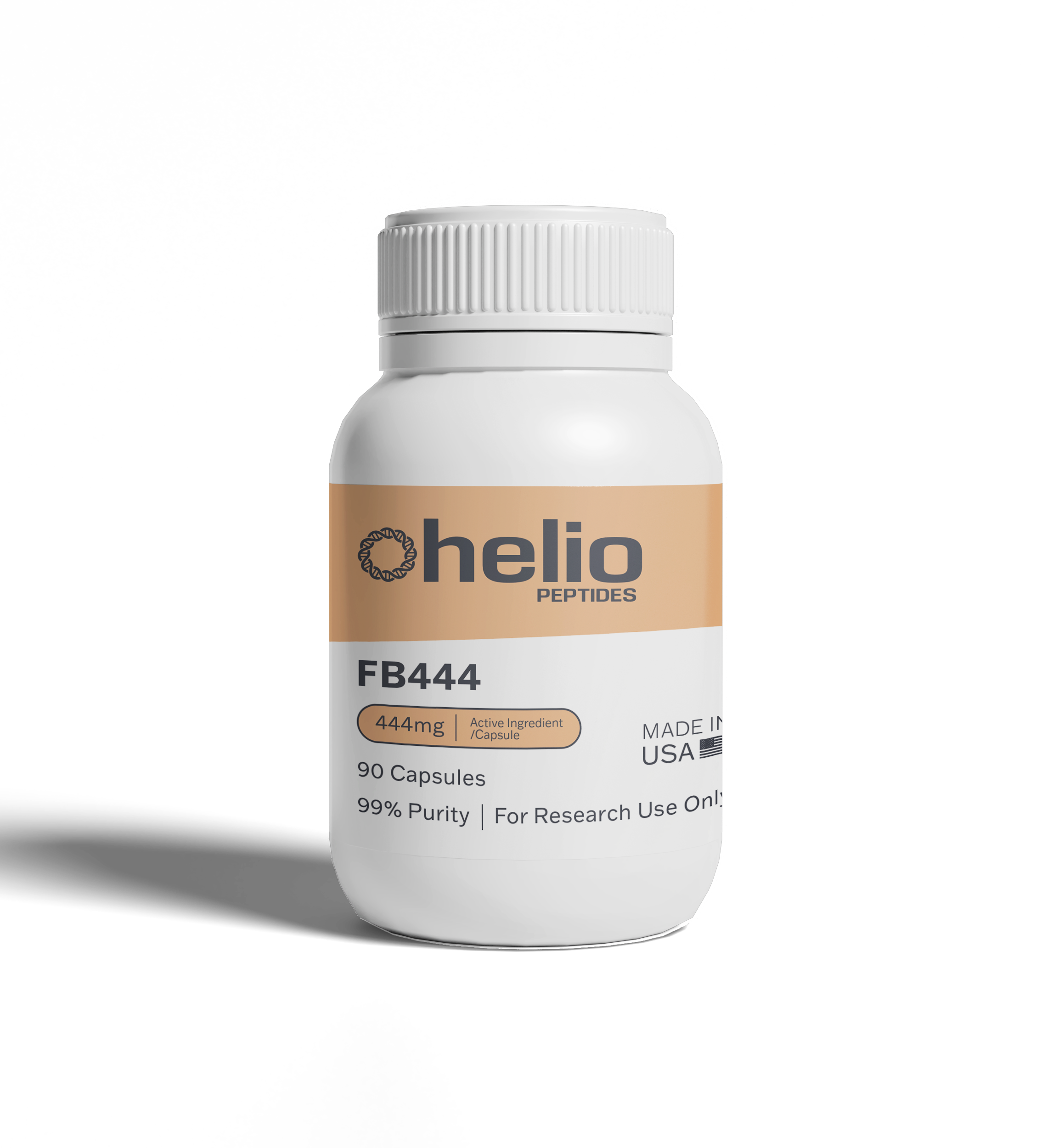 Helio Peptides FB444 fenbendazole 444 mg research reference bottle, 90 capsules